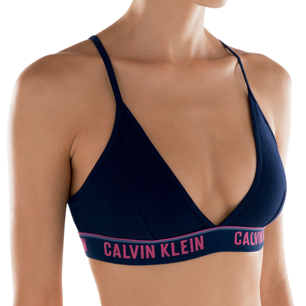 Top Triângulo Calvin Klein Cotton Feminino - Azul Claro