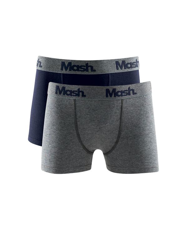 Kit 2 Cuecas Boxer Algodão Infantil Azul Marinho M