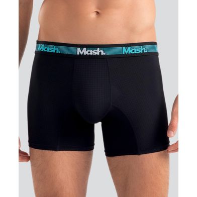 Cueca Boxer Longa Microfibra Active Preto 02 P