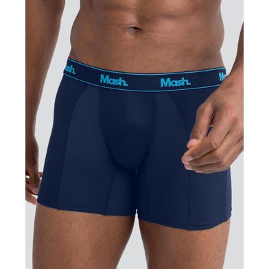 Cueca Boxer Longa Microfibra Active Azul Marinho P