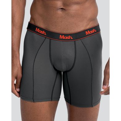 Cueca Boxer Longa Microfibra Active Cinza Chumbo M