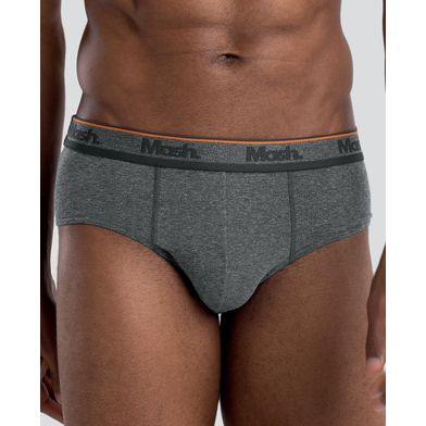 Cueca Slip Cotton Cinza Mescla Grafite P