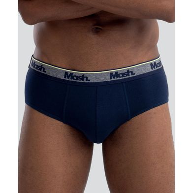Cueca Slip Cotton Azul Marinho GG
