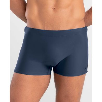 Sunga Boxer Lisa com Vivo Lateral Plus Size Cinza Chumbo XGG