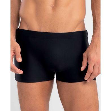 Sunga Boxer Lisa com Vivo Lateral Plus Size Preto XGG