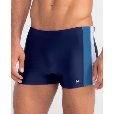 Sunga Boxer Lisa com Recorte Lateral Azul Marinho P