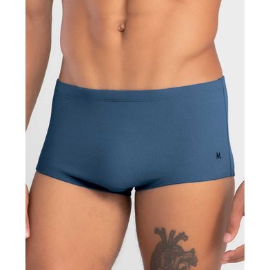 Sungão Liso Textura Plus Size Azul Jeans Escuro XGG