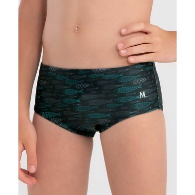 Sungão Estampado Peixes Infantil Preto P