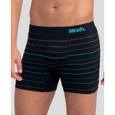 Cueca Boxer Microfibra Listrada sem Costura Preto GG