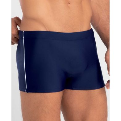 Sunga Boxer Lisa com Vivo Lateral Azul Marinho GG