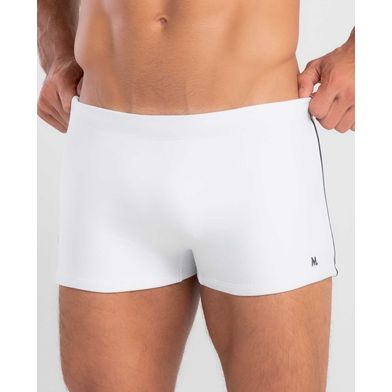Sunga Boxer Lisa com Vivo Lateral Branco M