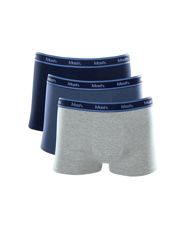 Kit 3 Cuecas Boxer Cotton Azul Marinho M