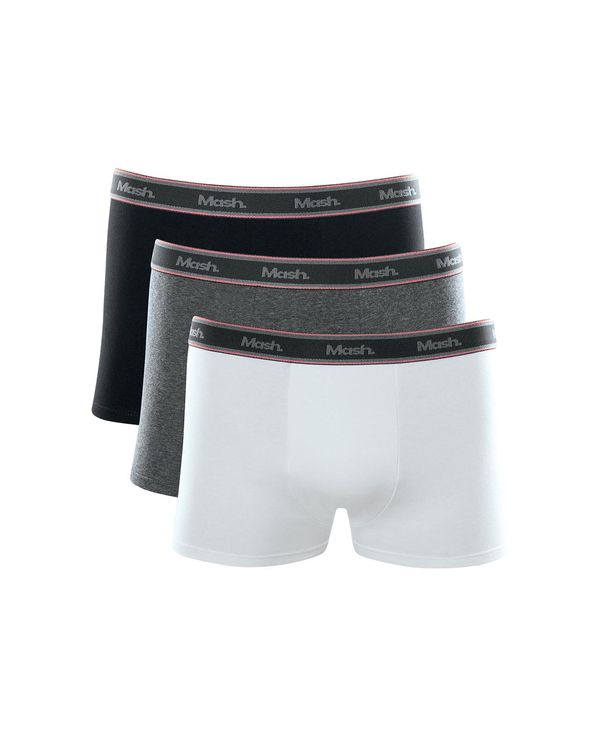Kit 3 Cuecas Boxer Cotton Cinza Mescla Escuro G