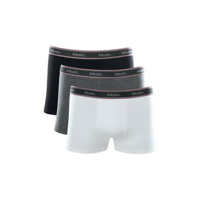 Kit 3 Cuecas Boxer Cotton Cinza Mescla Escuro M