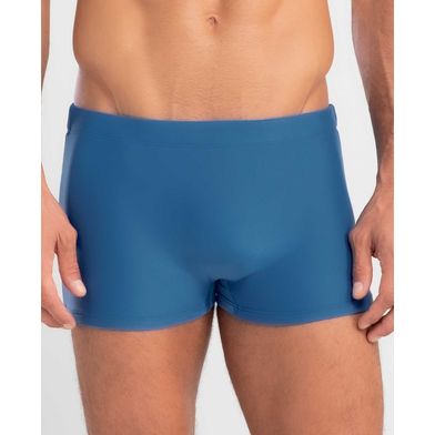 Sunga Boxer Lisa com Vivo Lateral Azul Turquesa Escuro P