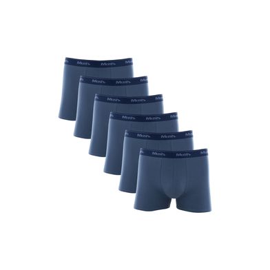 Kit 6 Cuecas Boxer Cotton Azul Jeans Escuro M