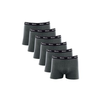 Kit 6 Cuecas Boxer Cotton Cinza Mescla Escuro GG