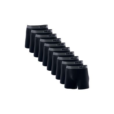 Kit 10 Cuecas Boxer Microfibra sem Costura Preto GG
