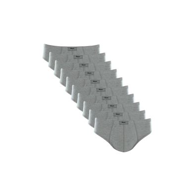 Kit 10 Cuecas Slip Algodão Lisa Cinza Mescla Claro P
