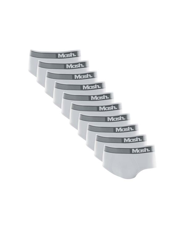 Kit 10 Cuecas Slip Microfibra sem Costura Branco GG