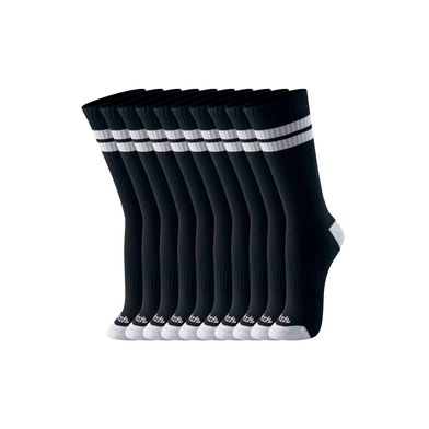 Kit 10 Pares Meia Esportiva Cano Longo Preto