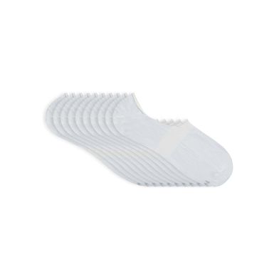 Kit 10 Pares Meia Esportiva Super Invisível com Silicone Branco 39-44