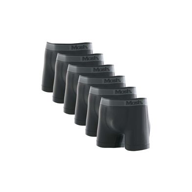 Kit 6 Cuecas Boxer Microfibra sem Costura Cinza Chumbo GG