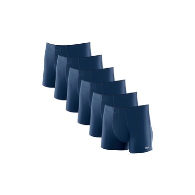 Kit 6 Cuecas Boxer Microfibra Azul Jeans Escuro G