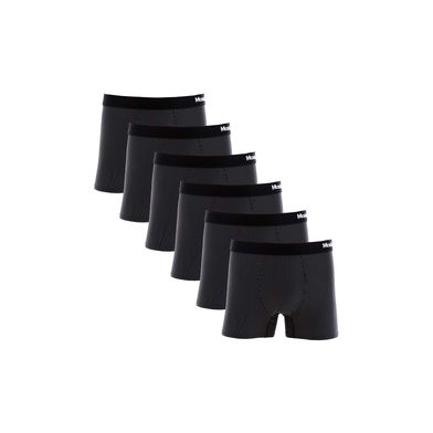 Kit 6 Cuecas Boxer Microfibra Risca de Giz Preto P