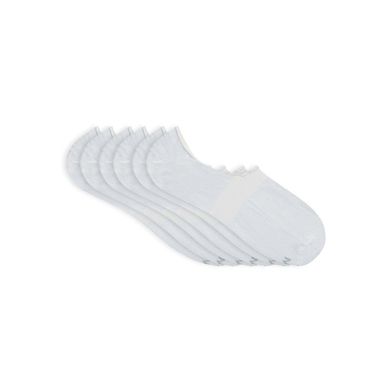 Kit 6 Pares Meia Esportiva Super Invisível com Silicone Branco 34-38