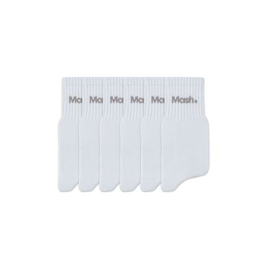Kit 6 Pares Meia Esportiva Cano Médio Branco 39-44