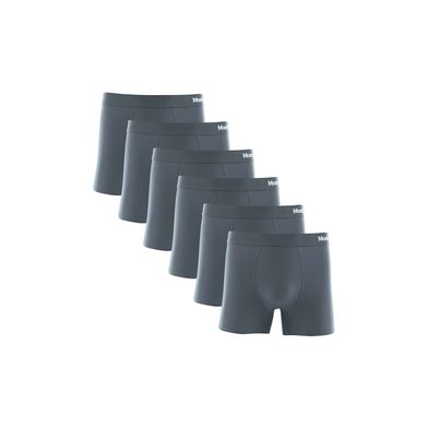 Kit 6 Cuecas Boxer Microfibra Risca de Giz Cinza Chumbo GG