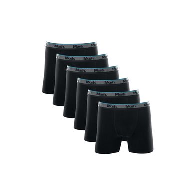 Kit 6 Cuecas Boxer Longa Cotton Preto G