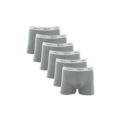 Kit 6 Cuecas Boxer Cotton Cinza Mescla Claro P