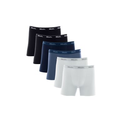 Kit 6 Cuecas Boxer Longa Cotton Sortido 01 GG