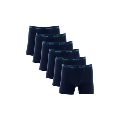 Kit 6 Cuecas Boxer Longa Cotton Azul Marinho P