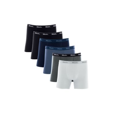 Kit 6 Cuecas Boxer Longa Cotton Sortido GG