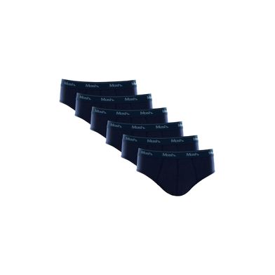 Kit 6 Cuecas Slip Algodão Azul Marinho P
