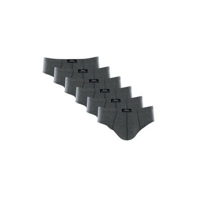 Kit 6 Cuecas Slip Algodão Plus Size Cinza Mescla Escuro XGG