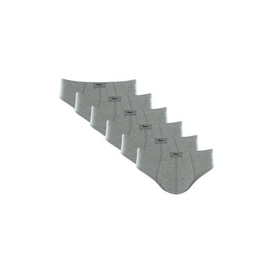 Kit 6 Cuecas Slip Algodão Plus Size Cinza Mescla Claro XGG