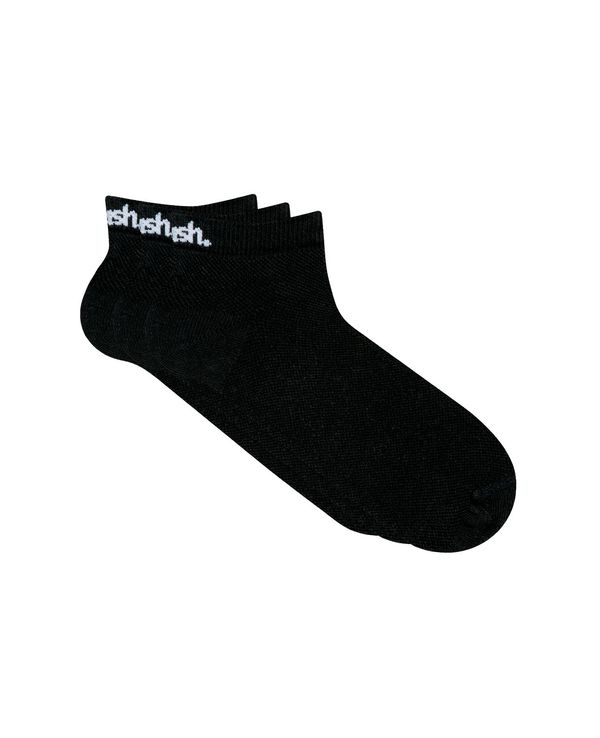 Kit 3 Pares Meia Esportiva Sapatilha Preto 01 34-38