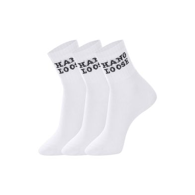 Kit 3 Pares Meia Esportiva Cano Curto Hang Loose Branco 01 34-38