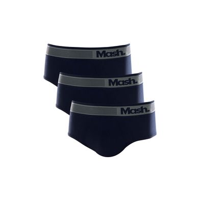 Kit 3 Cuecas Slip Microfibra sem Costura Azul Marinho M