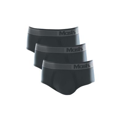 Kit 3 Cuecas Slip Microfibra sem Costura Cinza Chumbo P