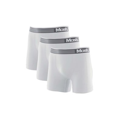 Kit 3 Cuecas Boxer Microfibra sem Costura Branco P