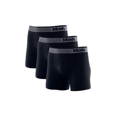 Kit 3 Cuecas Boxer Microfibra sem Costura Preto M