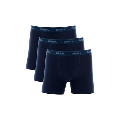 Kit 3 Cuecas Boxer Longa Cotton Azul Marinho M