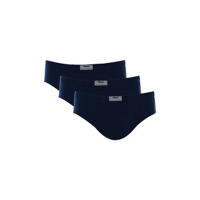 Kit 3 Cuecas Slip Algodão Lisa Azul Marinho GG