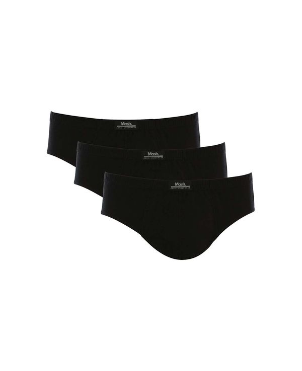 Kit 3 Cuecas Slip Algodão Lisa Preto G