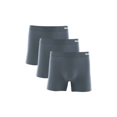Kit 3 Cuecas Boxer Microfibra Risca de Giz Cinza Chumbo M